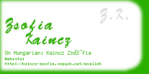 zsofia kaincz business card